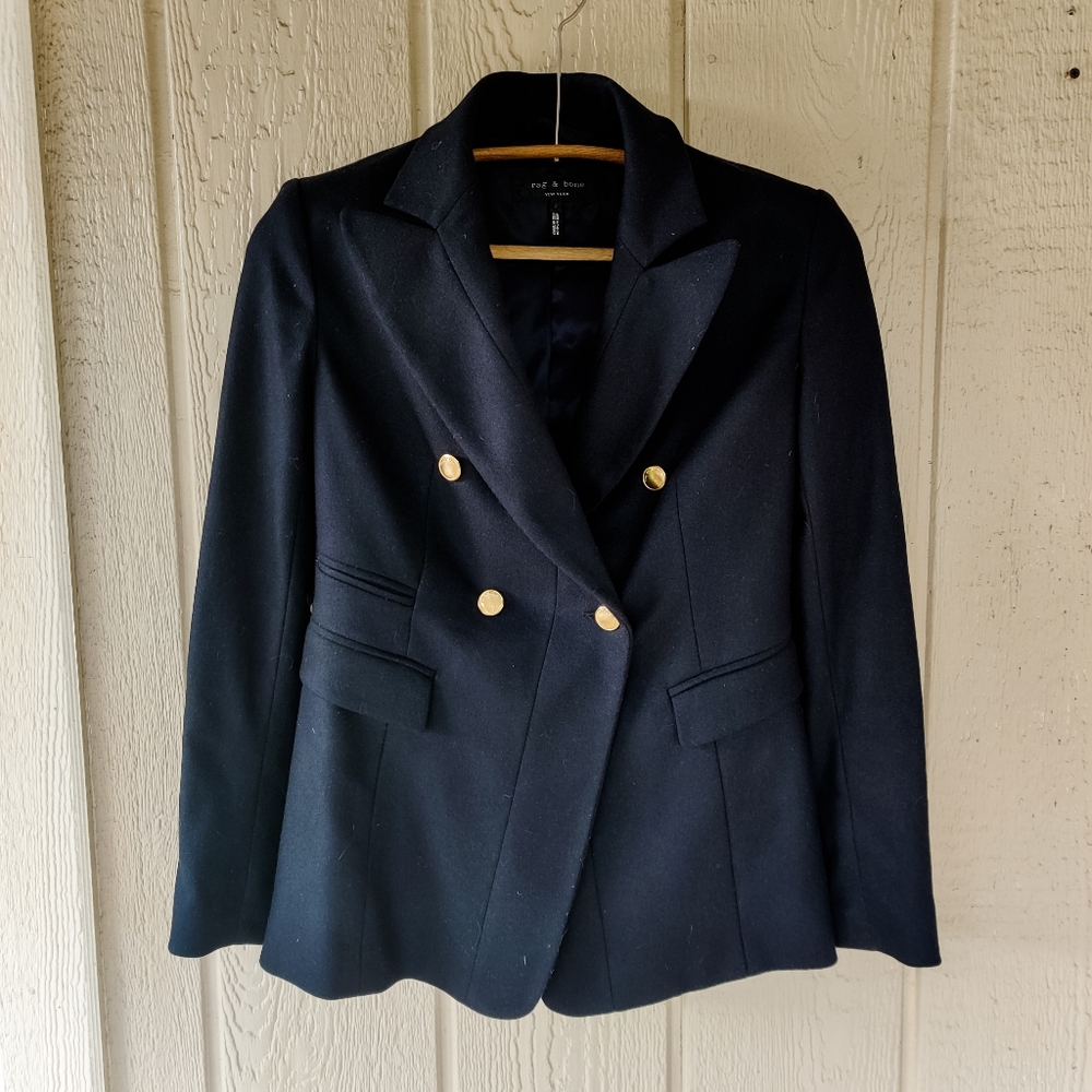 Rag & Bone Wool Navy Blazer